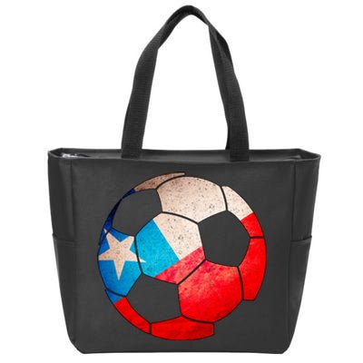 Chile Soccer Ball Flag Zip Tote Bag