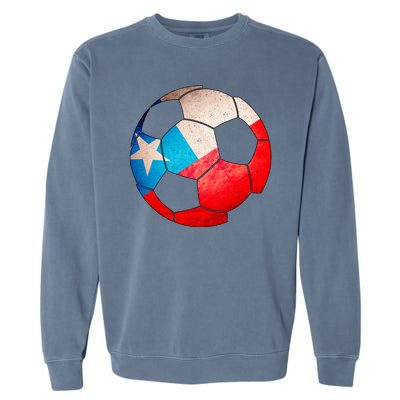 Chile Soccer Ball Flag Garment-Dyed Sweatshirt