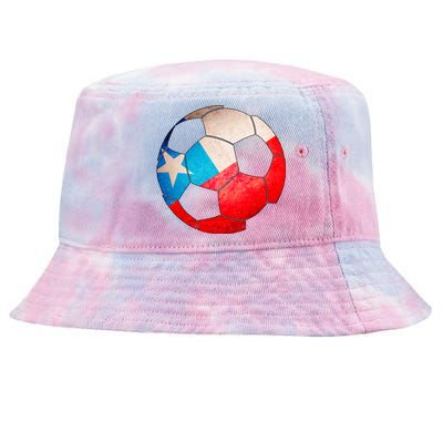 Chile Soccer Ball Flag Tie-Dyed Bucket Hat