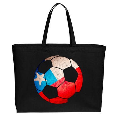 Chile Soccer Ball Flag Cotton Canvas Jumbo Tote