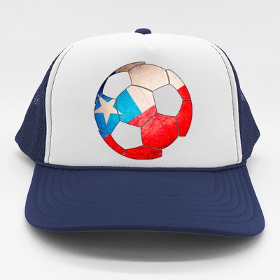 Chile Soccer Ball Flag Trucker Hat