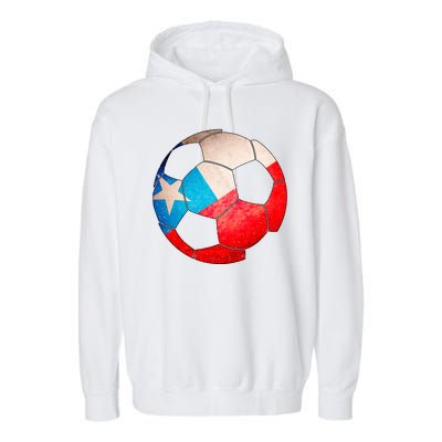 Chile Soccer Ball Flag Garment-Dyed Fleece Hoodie