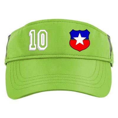 Chile Soccer La Roja Jersey Number 10 Adult Drive Performance Visor