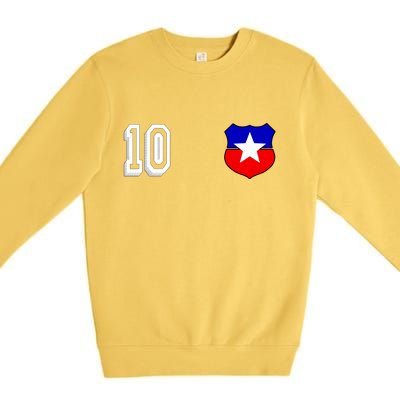 Chile Soccer La Roja Jersey Number 10 Premium Crewneck Sweatshirt