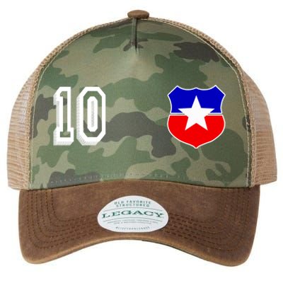 Chile Soccer La Roja Jersey Number 10 Legacy Tie Dye Trucker Hat