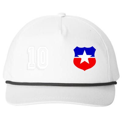 Chile Soccer La Roja Jersey Number 10 Snapback Five-Panel Rope Hat