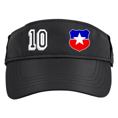 Chile Soccer La Roja Jersey Number 10 Adult Drive Performance Visor