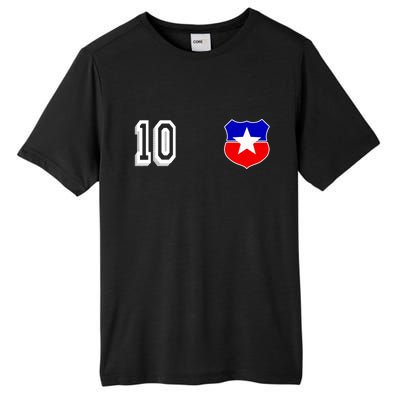 Chile Soccer La Roja Jersey Number 10 Tall Fusion ChromaSoft Performance T-Shirt