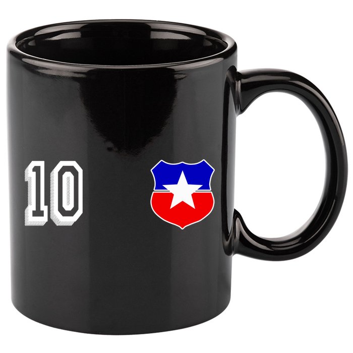 Chile Soccer La Roja Jersey Number 10 11oz C Handle Ceramic Mug