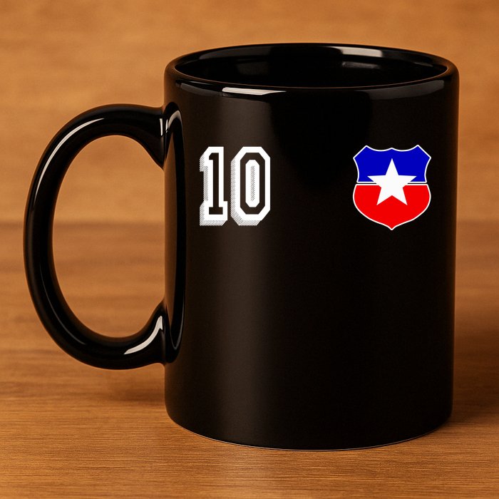 Chile Soccer La Roja Jersey Number 10 11oz C Handle Ceramic Mug