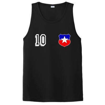 Chile Soccer La Roja Jersey Number 10 PosiCharge Competitor Tank