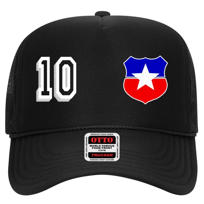 Chile Soccer La Roja Jersey Number 10 Trucker Hat