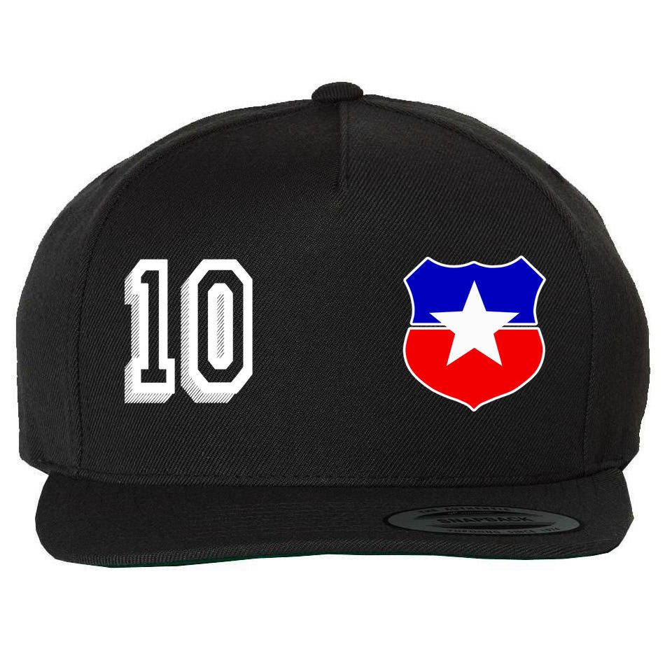 Chile Soccer La Roja Jersey Number 10 Wool Snapback Cap