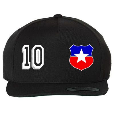 Chile Soccer La Roja Jersey Number 10 Wool Snapback Cap