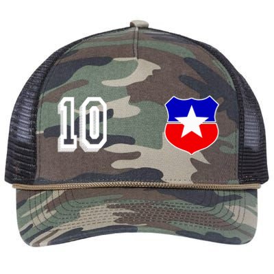 Chile Soccer La Roja Jersey Number 10 Retro Rope Trucker Hat Cap