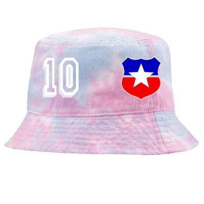 Chile Soccer La Roja Jersey Number 10 Tie-Dyed Bucket Hat