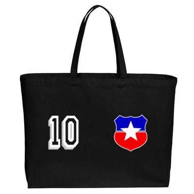 Chile Soccer La Roja Jersey Number 10 Cotton Canvas Jumbo Tote