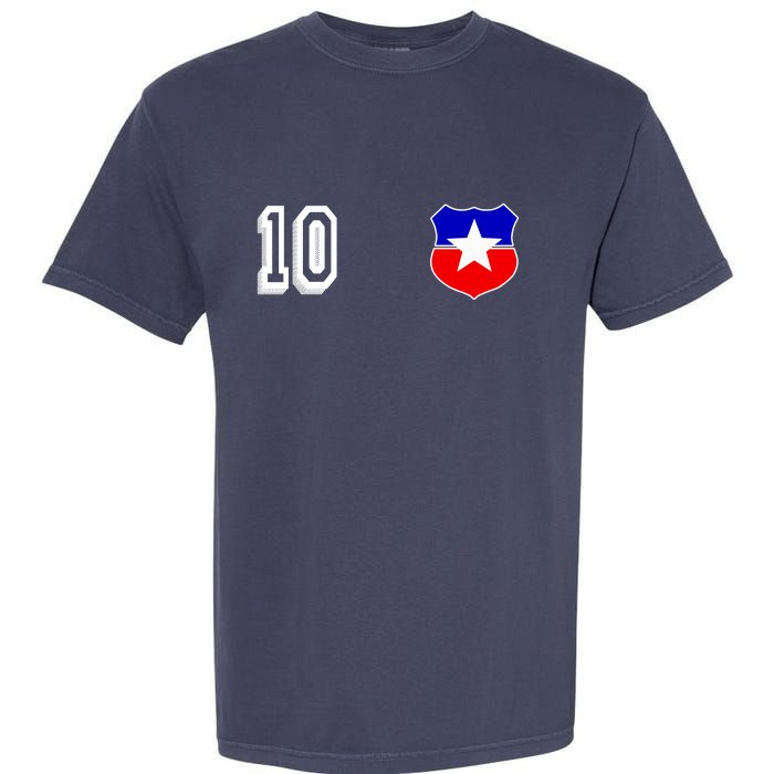 Chile Soccer La Roja Jersey Number 10 Garment-Dyed Heavyweight T-Shirt