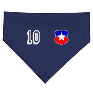 Chile Soccer La Roja Jersey Number 10 USA-Made Doggie Bandana