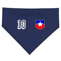 Chile Soccer La Roja Jersey Number 10 USA-Made Doggie Bandana