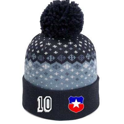 Chile Soccer La Roja Jersey Number 10 The Baniff Cuffed Pom Beanie