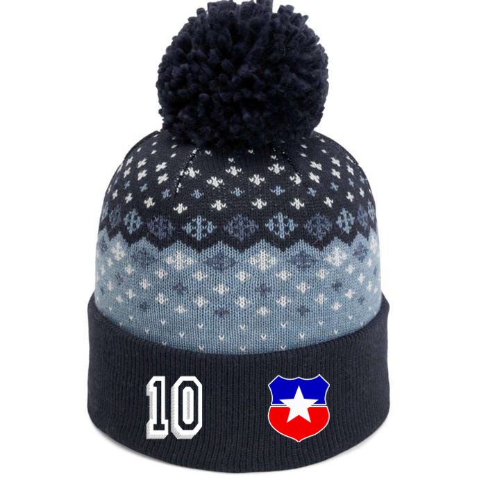 Chile Soccer La Roja Jersey Number 10 The Baniff Cuffed Pom Beanie