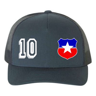 Chile Soccer La Roja Jersey Number 10 Yupoong Adult 5-Panel Trucker Hat