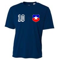 Chile Soccer La Roja Jersey Number 10 Cooling Performance Crew T-Shirt