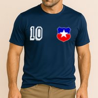 Chile Soccer La Roja Jersey Number 10 Cooling Performance Crew T-Shirt