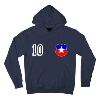 Chile Soccer La Roja Jersey Number 10 Hoodie