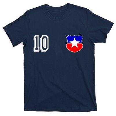 Chile Soccer La Roja Jersey Number 10 T-Shirt