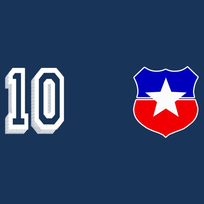 Chile Soccer La Roja Jersey Number 10 T-Shirt