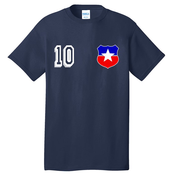 Chile Soccer La Roja Jersey Number 10 Tall T-Shirt