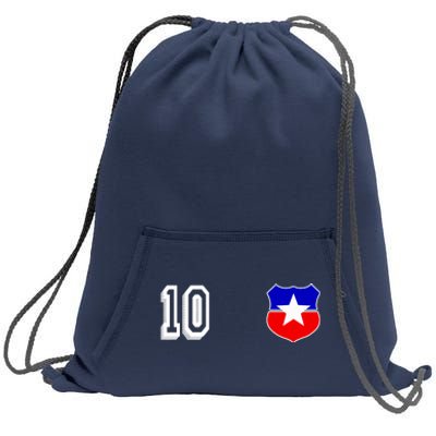 Chile Soccer La Roja Jersey Number 10 Sweatshirt Cinch Pack Bag