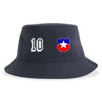 Chile Soccer La Roja Jersey Number 10 Sustainable Bucket Hat