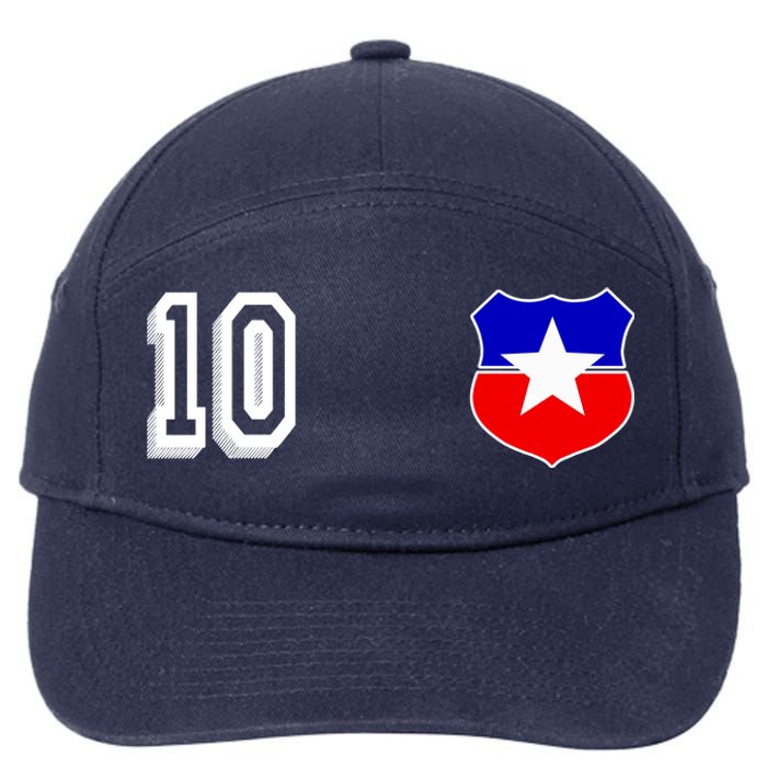 Chile Soccer La Roja Jersey Number 10 7-Panel Snapback Hat