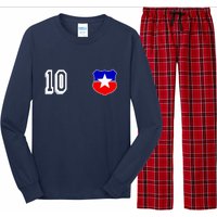 Chile Soccer La Roja Jersey Number 10 Long Sleeve Pajama Set