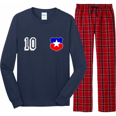 Chile Soccer La Roja Jersey Number 10 Long Sleeve Pajama Set