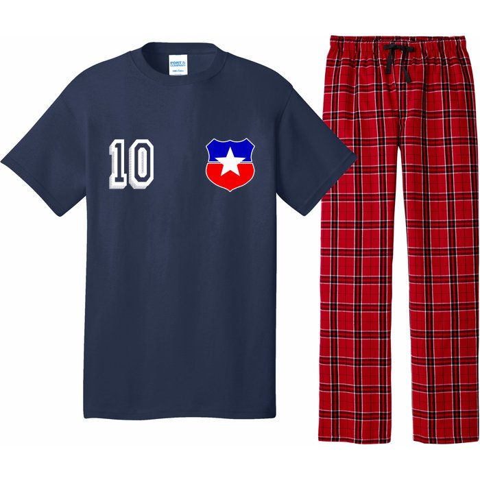 Chile Soccer La Roja Jersey Number 10 Pajama Set