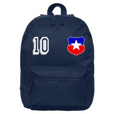 Chile Soccer La Roja Jersey Number 10 16 in Basic Backpack