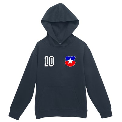 Chile Soccer La Roja Jersey Number 10 Urban Pullover Hoodie