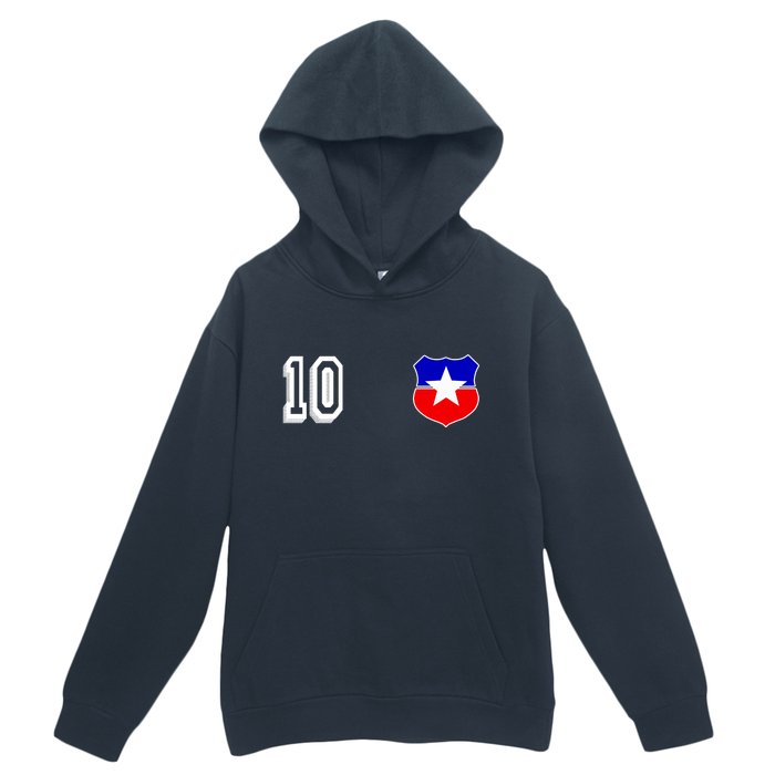 Chile Soccer La Roja Jersey Number 10 Urban Pullover Hoodie