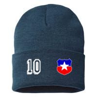 Chile Soccer La Roja Jersey Number 10 Sustainable Knit Beanie