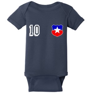 Chile Soccer La Roja Jersey Number 10 Baby Bodysuit