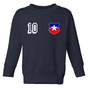 Chile Soccer La Roja Jersey Number 10 Toddler Sweatshirt