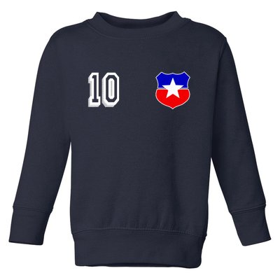 Chile Soccer La Roja Jersey Number 10 Toddler Sweatshirt