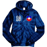 Chile Soccer La Roja Jersey Number 10 Tie Dye Hoodie