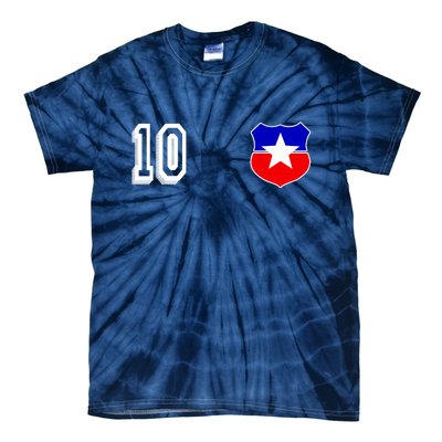 Chile Soccer La Roja Jersey Number 10 Tie-Dye T-Shirt