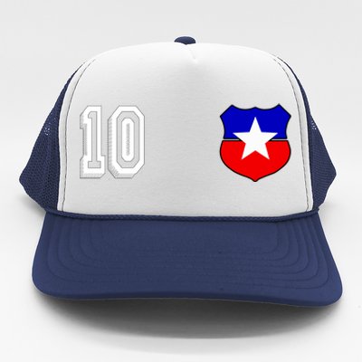 Chile Soccer La Roja Jersey Number 10 Trucker Hat