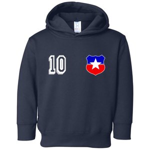 Chile Soccer La Roja Jersey Number 10 Toddler Hoodie